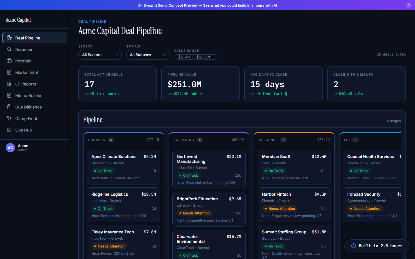 Deal Pipeline Tracker