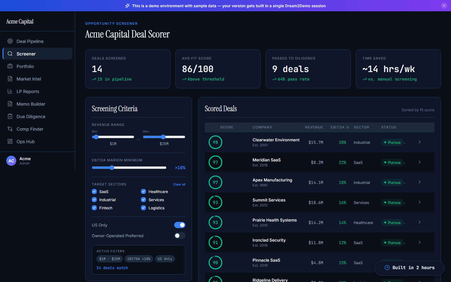 Opportunity Screener
