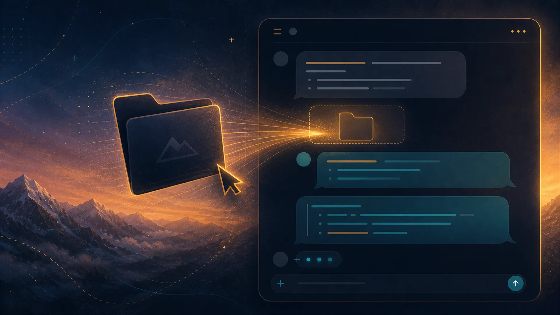 The Vista AI project folder being dropped into an AI conversation interface, with the AI co-teacher responding